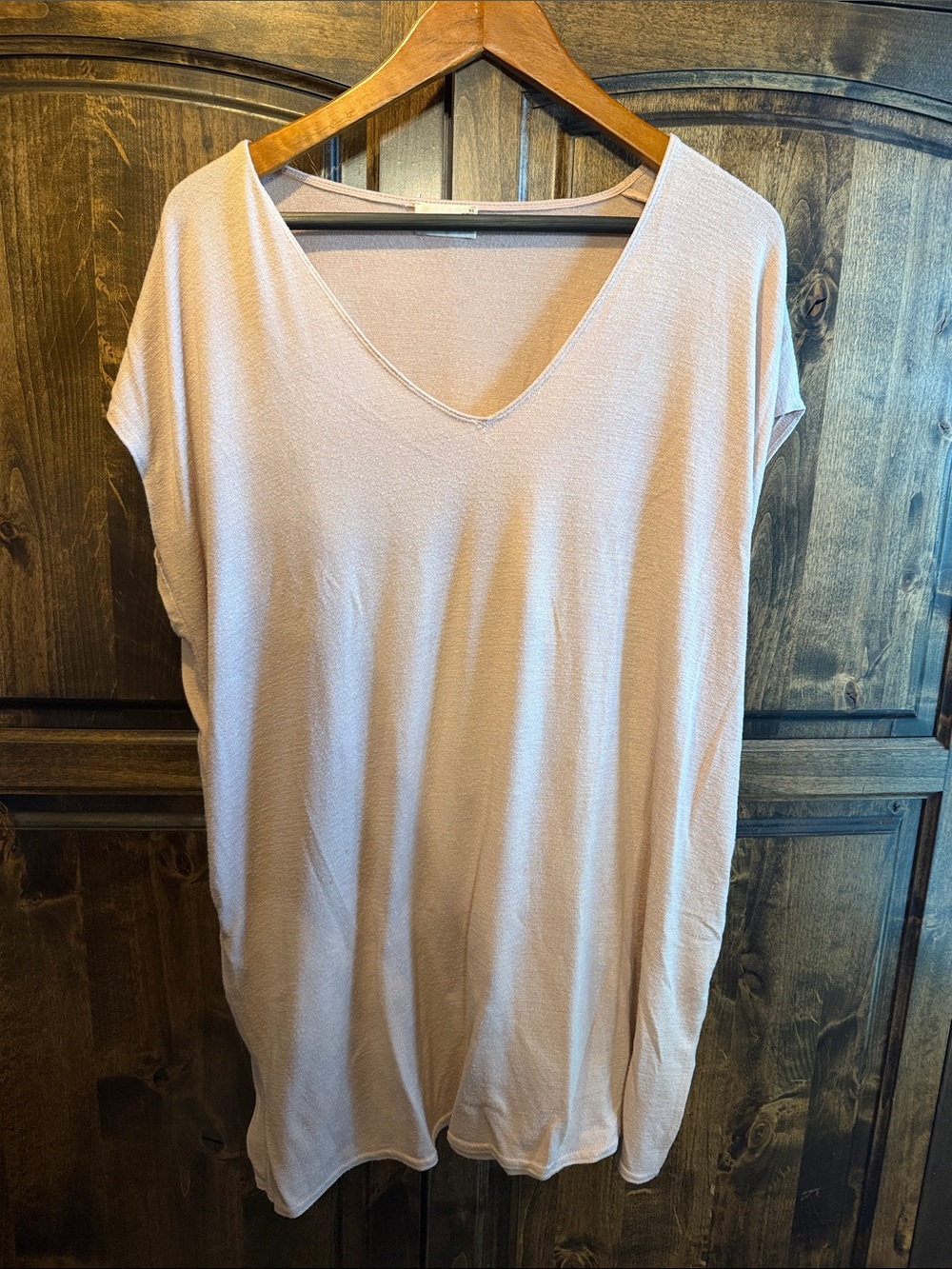 Women's V-Neck Lightweight Dress - Blush Pink WITH POCKETS